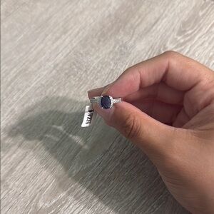 Elegant Silver and Blue Gemstone Ring